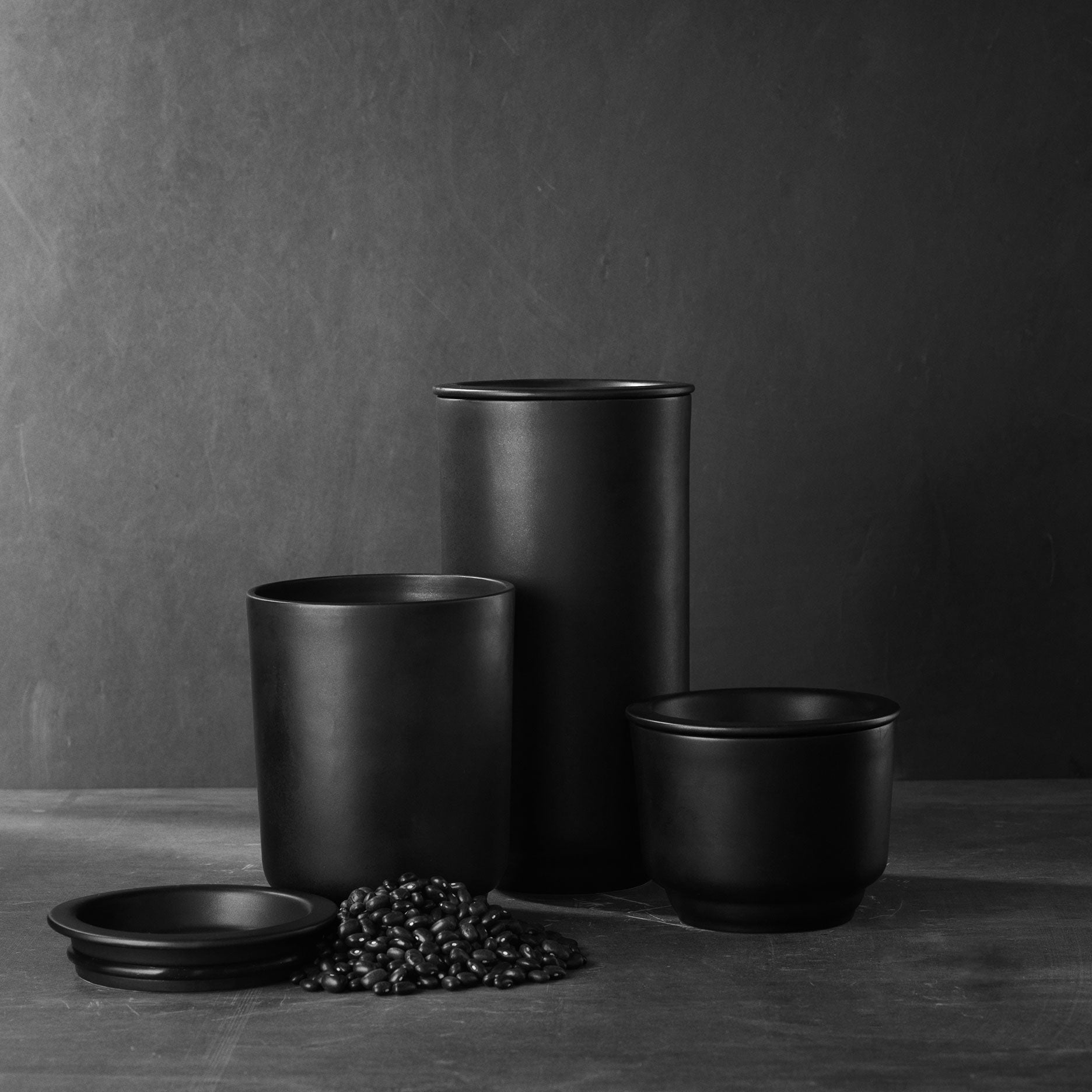 Plateau opbevaringskrukke 1,2 L sort